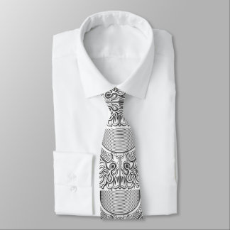 Cravate Corbata con diseño artístico en blanco y negro