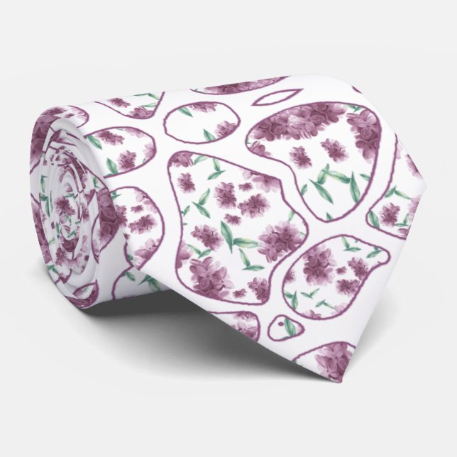 Cravate Corbata con manchas de flor (Roulé)