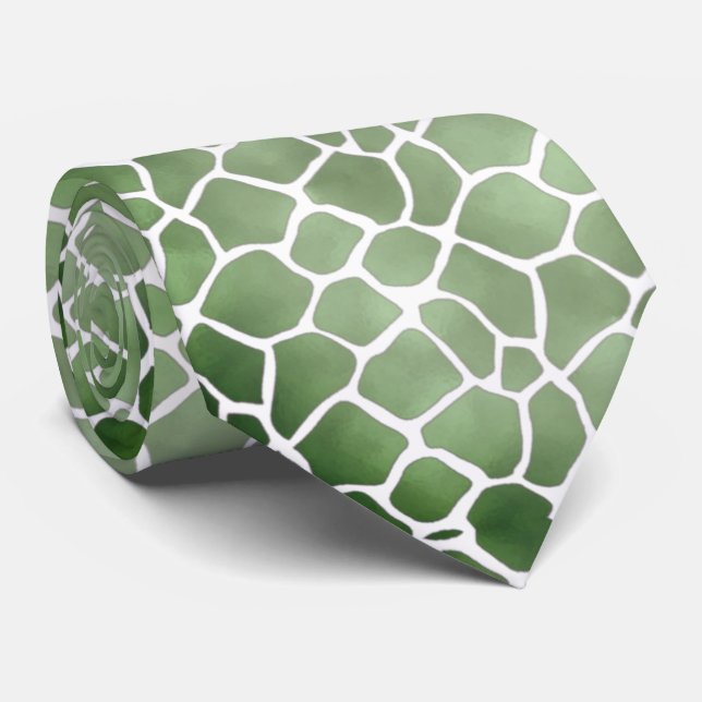 Cravate Corbata verde con blanco (Roulé)