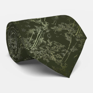 Cravate Corbata verde elegante con bambú