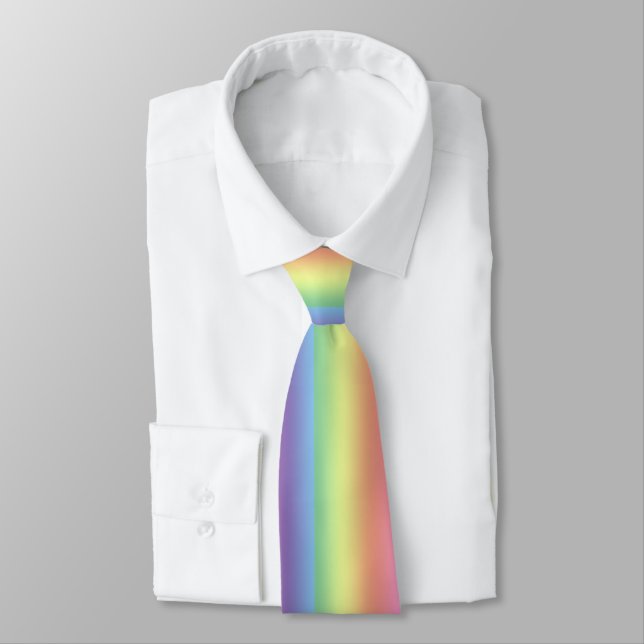 Cravate (côté dbl) - bandes arc-en-ciel (vert.) (Attaché)