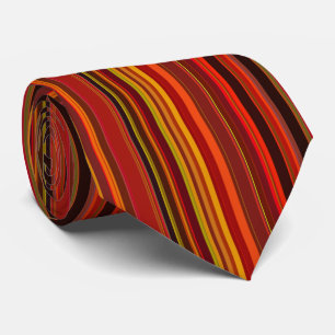 Cravate Couleur chaude - Style tendance - Motif en bande