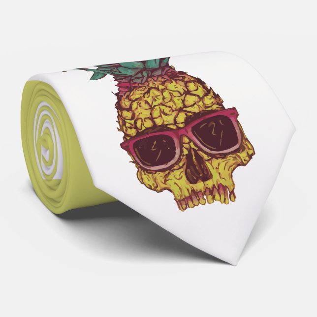 Cravate Couleur faite sur commande punk d'ananas génial (Roulé)