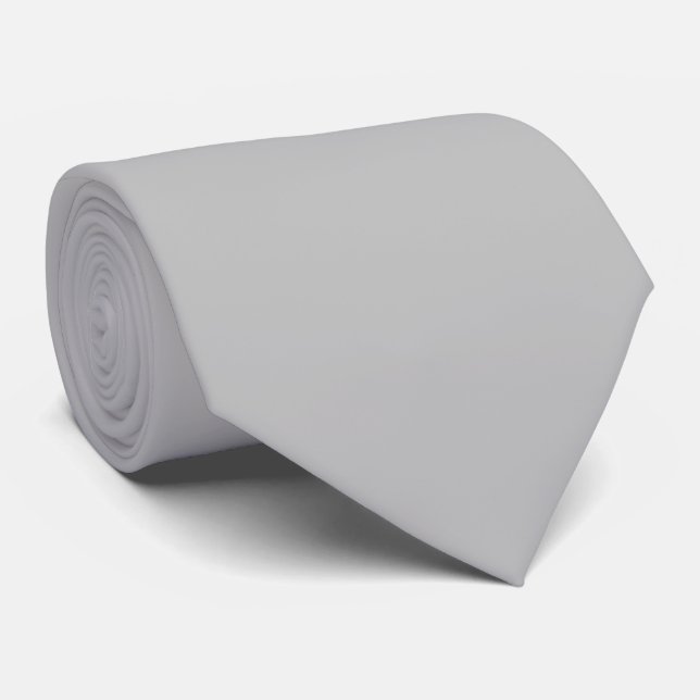 Cravate Couleur Gris Argent Uni (Roulé)