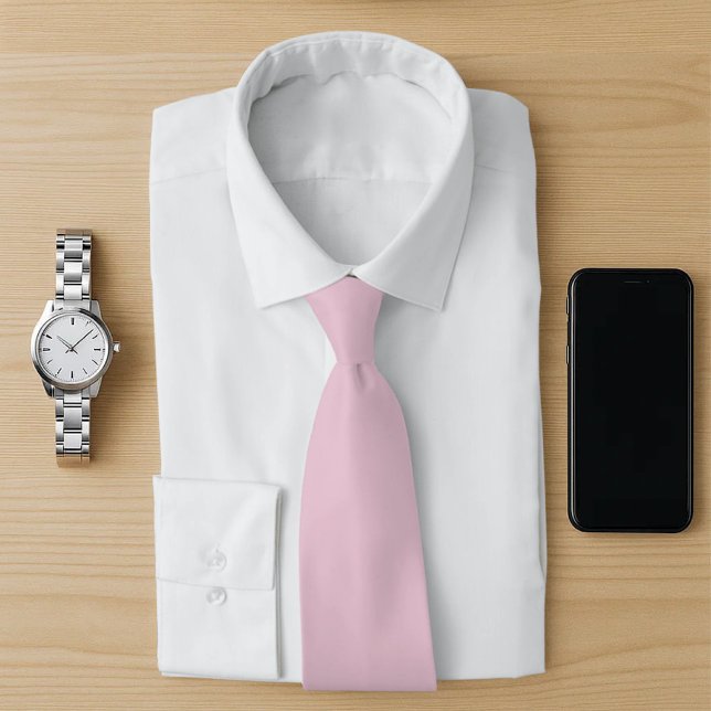 Cravate Couleur rose pastel clair et solide (Elegant pink solid necktie for men. Perfect for weddings, office wear, and formal events with style)