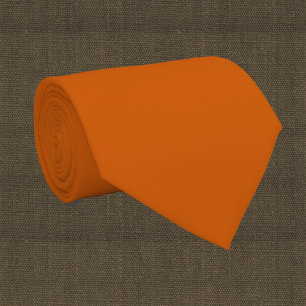 Cravate couleur solide orange brûlée