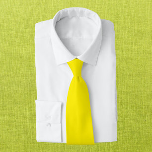 Cravate Couleur uni jaune canari