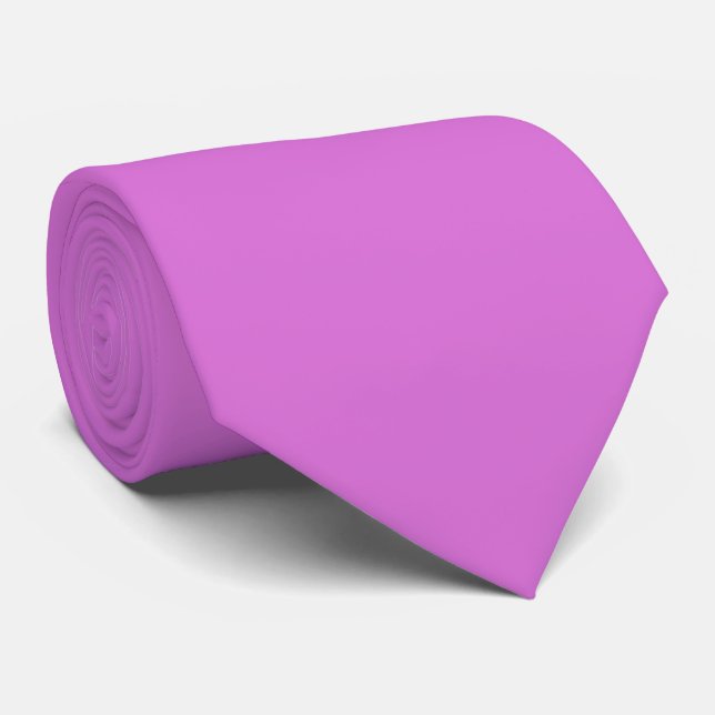 Cravate Couleur Violet Orchidée Uni (Roulé)