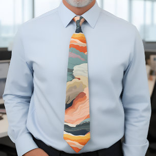 Cravate Couleurs d'automne douillettes Art numérique Abstr