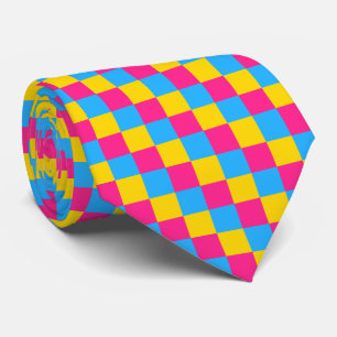 Cravate Couleurs de pasexualité à damiers motif