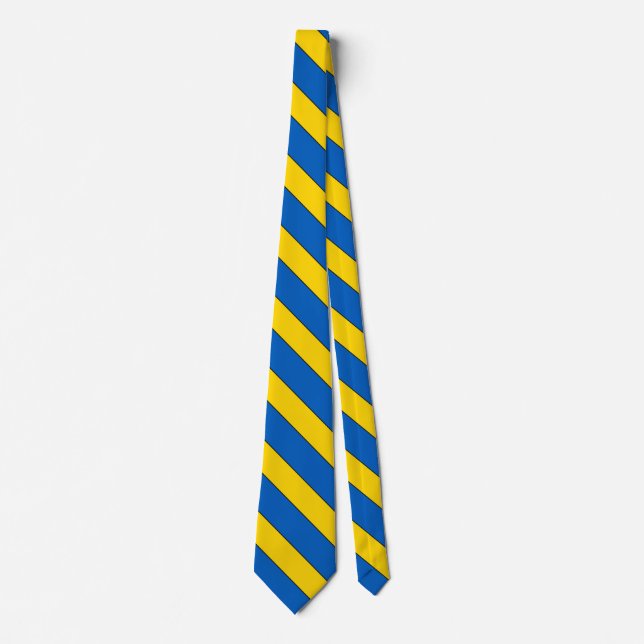 Cravate Couleurs du drapeau ukrainien élégantes (Devant)