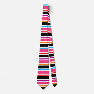 Cravate Couleurs multiples roses noir