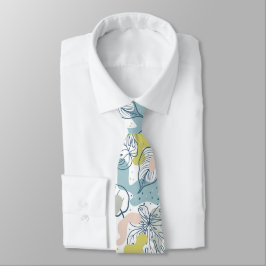 Cravate Couleurs pastel Palm feuilles et formes organiques