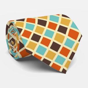 Cravate Couleurs rouges jaunes bleues Checkered de diamant