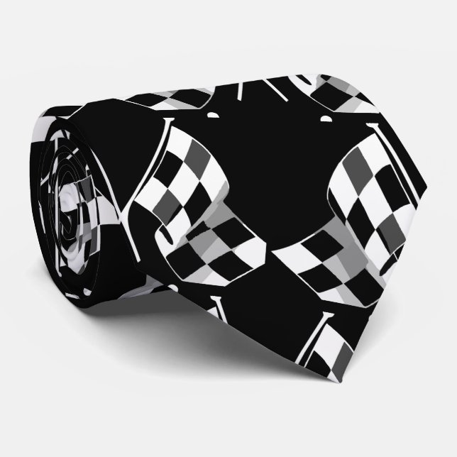 Cravate Coup de feu blanc noir acing Necktie (Roulé)
