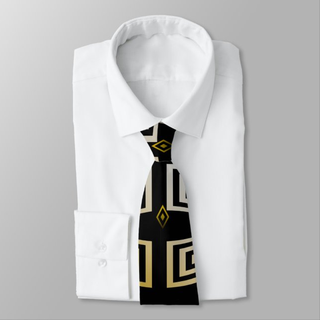 Cravate Coupe d'or noir et d'argent modélisée (Attaché)