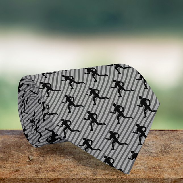 Cravate Coureur - Silhouette de l'homme de course - Thème  (Créateur téléchargé)