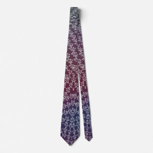 Cravate Couronnes blanches Bleu Bourgogne Gradient