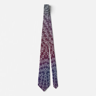 Cravate Couronnes blanches Bleu Bourgogne Gradient