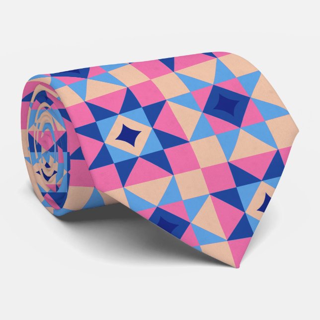 Cravate Courte moderne en bloc étoilé (Roulé)