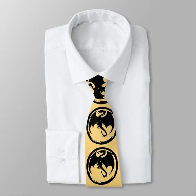Cravate Couvercle en or Dragon noir (Attaché)