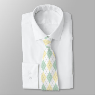Cravate Couvercle Jacquard vert et jaune