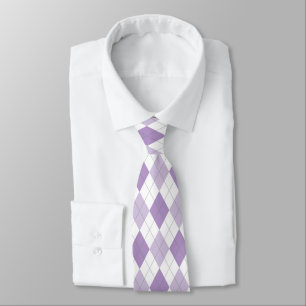 Cravate Couvercle Lavande et Jacquard blanc