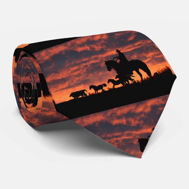 Cravate Cowboy et Wild Hors (Roulé)