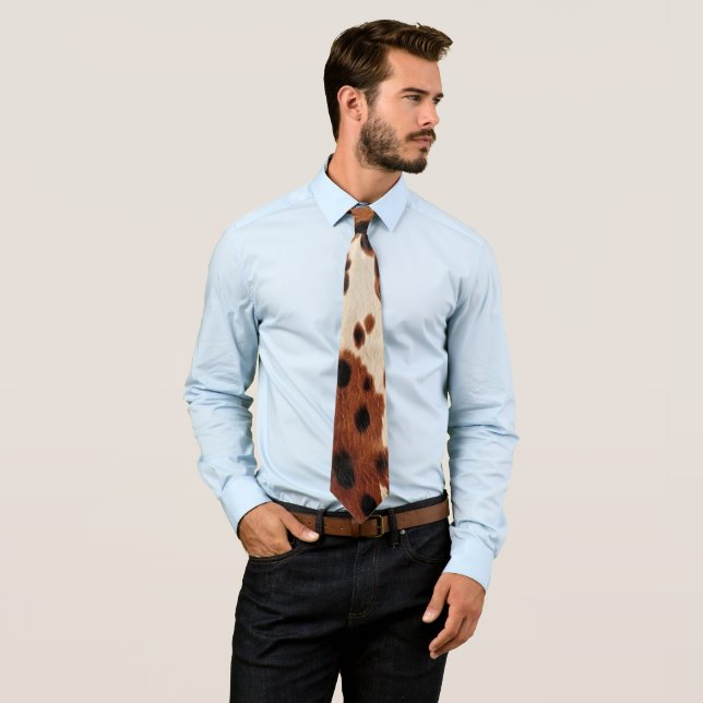 Cravate Cowboy noir Brown occidental (En situation)