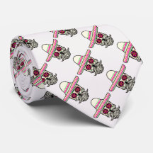 Crâne avec Moustache et Sombrero rose