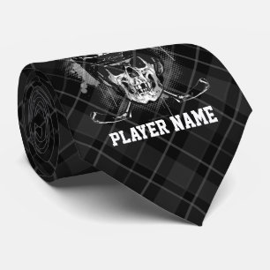Cravate Crâne de hockey (personnalisé)