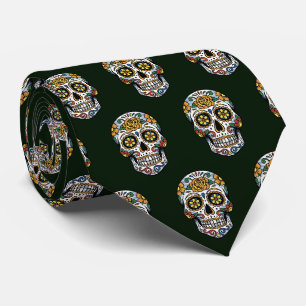 Cravate Crâne de Sucre Pop Art Dia de los Muertos