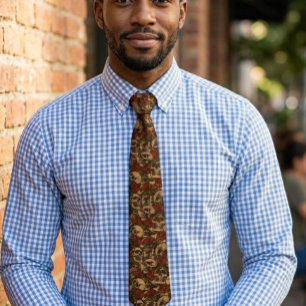 Cravate Crâne et roses motif graffiti