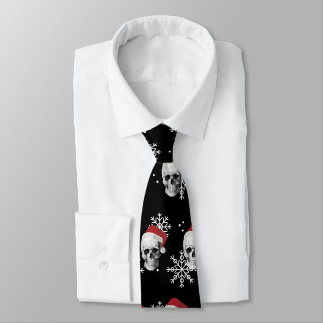 Cravate Crâne grunge Père Noël (Attaché)