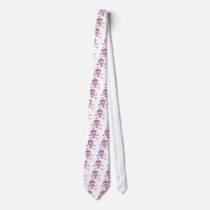 Cravate Crânes abstraits roses