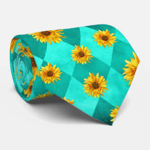 Cravate Crânes Turquoise et Série Tournesol Design 2