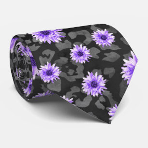 Cravate Crânes violets et série Tournesol Design 11 