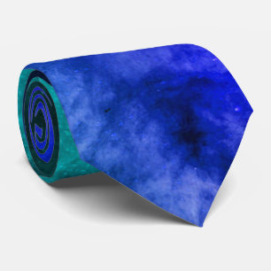 Cravate Créatif Original Style Bleu Abstrait Art Moderne