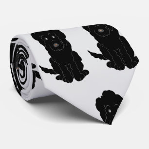 Cravate Création de Goldendoodle noir sur fond de n'import