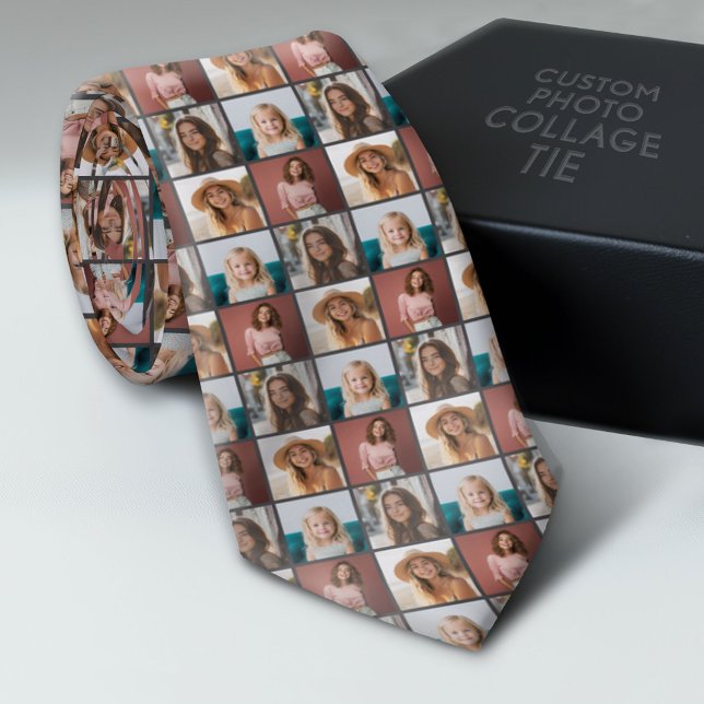 Cravate Créer un Motif de collage photo personnalisé - 4 p (Custom Photo Collage Tie - Create Your Own Look)