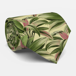 Cravate Crème d'aquarelle vintage tropicale