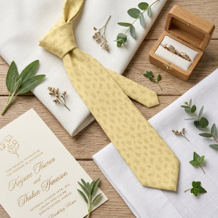 Cravate Crème de beurre Micro Paisley Mariage Champagne