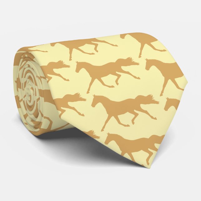 Cravate Crème Palomino Horse et Motif Tan (Roulé)