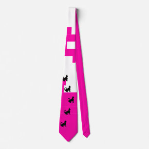Cravate Cricket de cricket de chats noirs, épicerie rose c