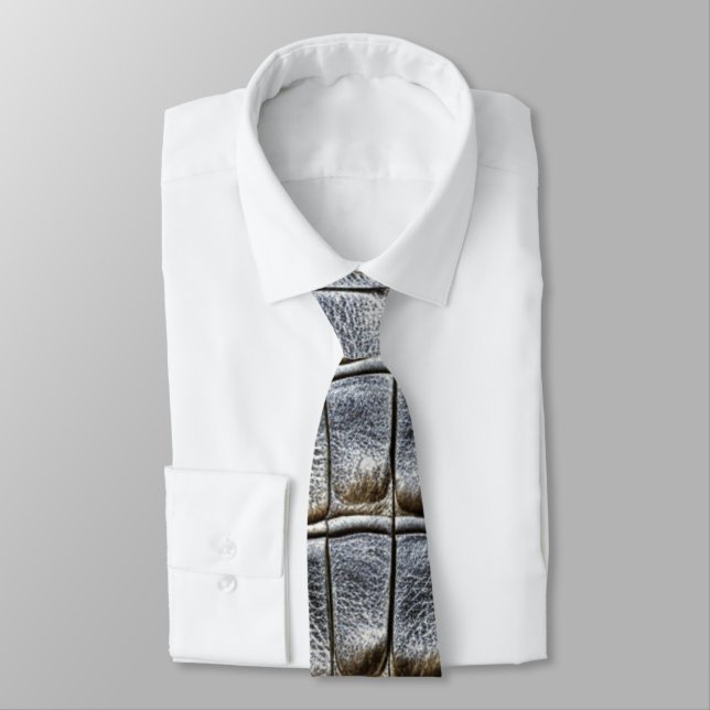 Cravate Crocodile gris Alligator Peau Faux Cuir Imprimer (Attaché)