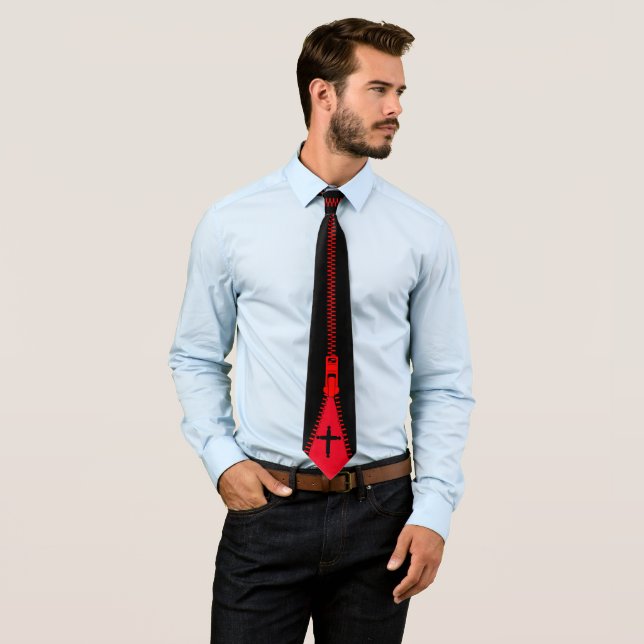 Cravate croisée Zipper (En situation)