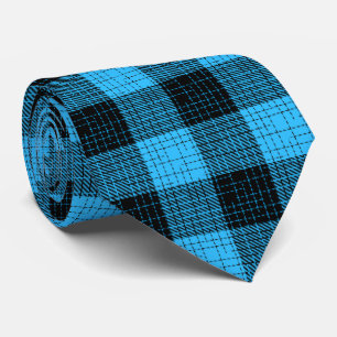 Cravate Croix à carreaux noir bleu