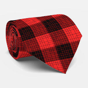 Cravate Croix à carreaux rouge et noir Buffalo Check