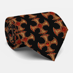 Cravate CROIX DE CONSÉCURITÉ ANTIQUE Rouge Noir