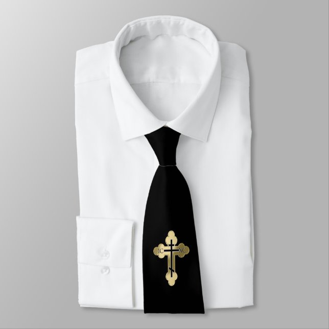 Cravate Croix orthodoxe chrétienne (Attaché)